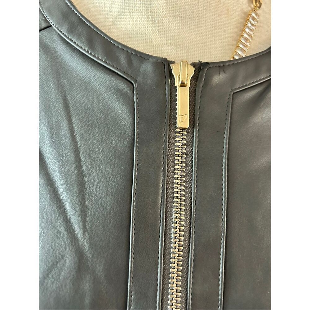 Thalia Sodi Gray Faux Leather Peplum Jacket size L - Picture 4 of 11